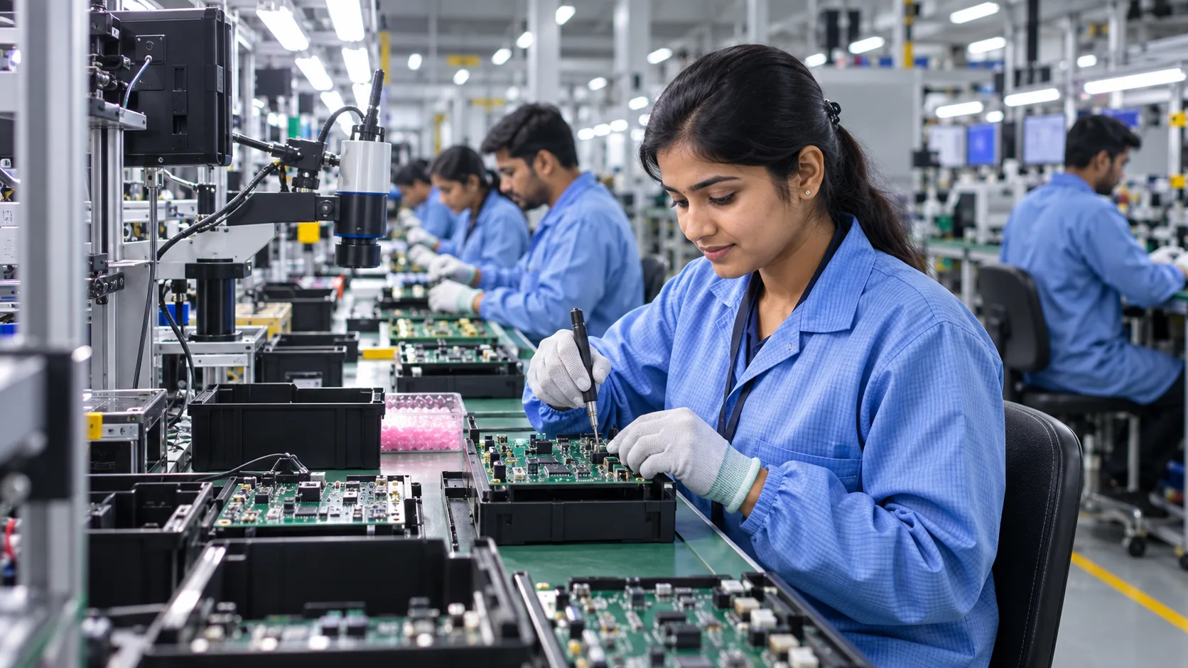 Indian electronics manufacturing technician