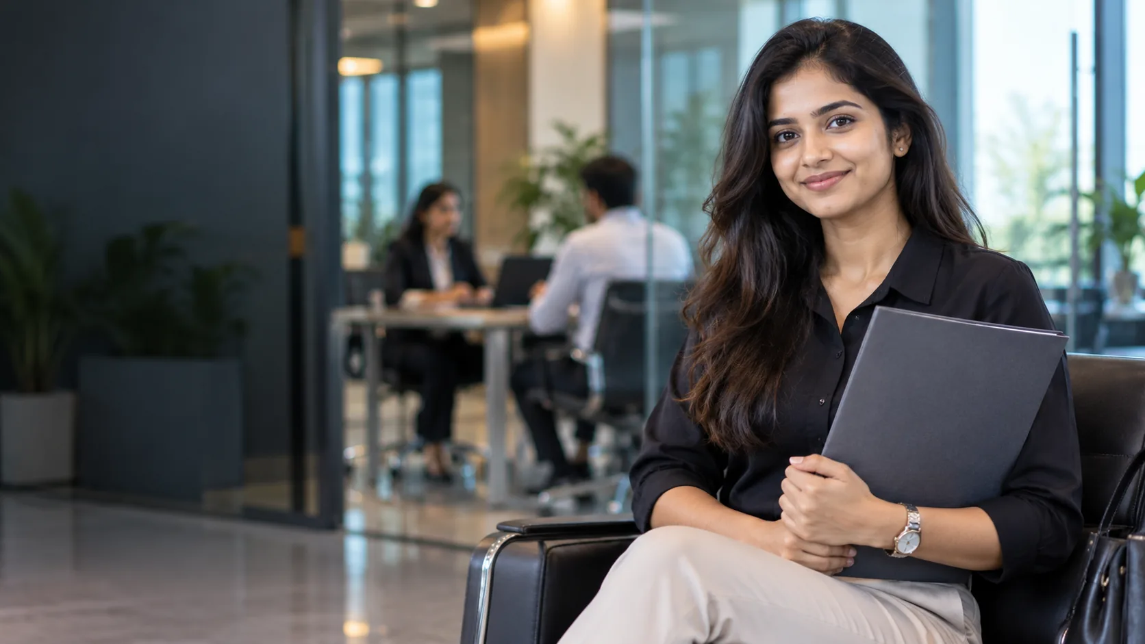 Indian professional candidate in a recruitment setting