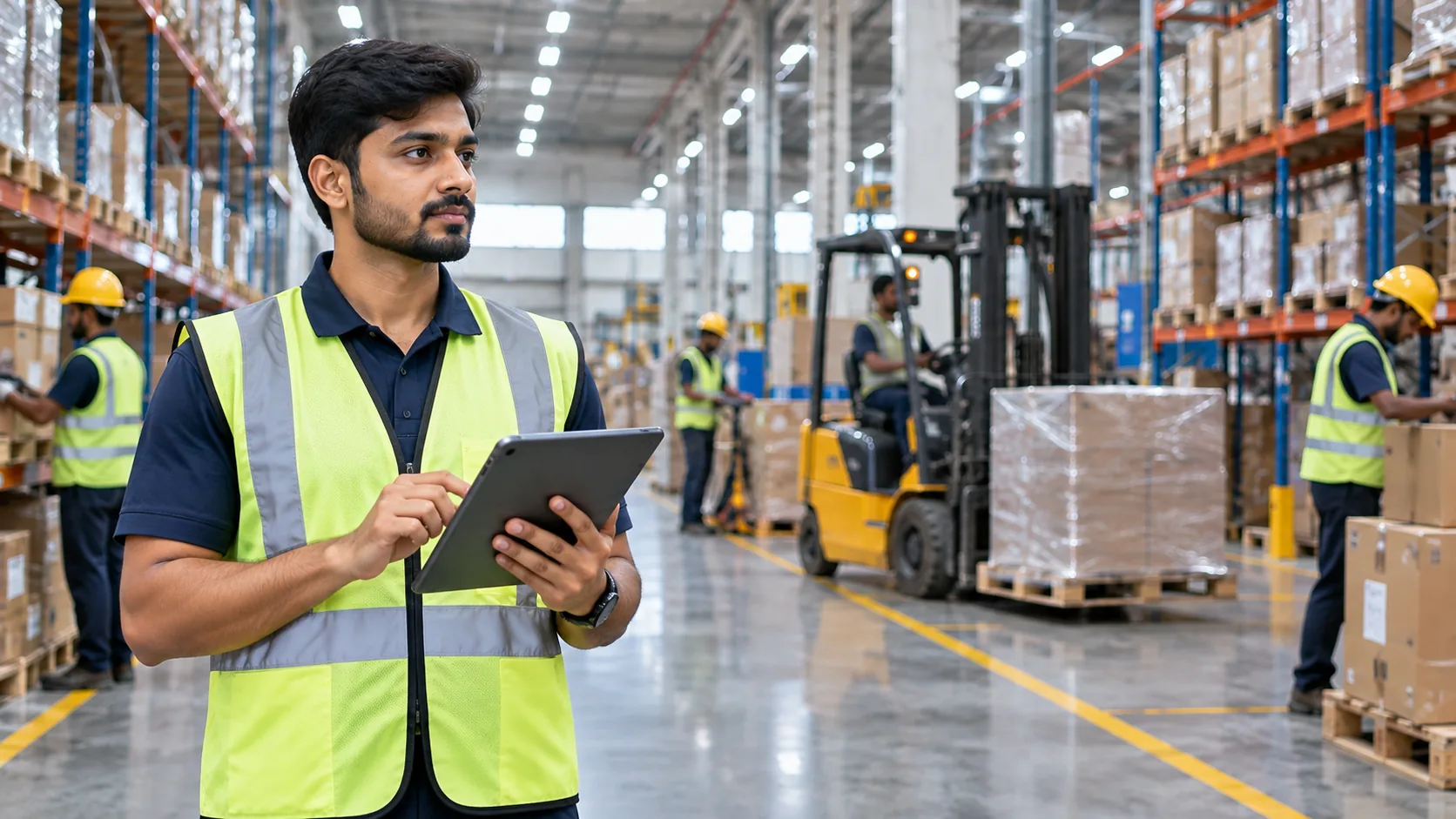 Indian warehouse and logistics worker
